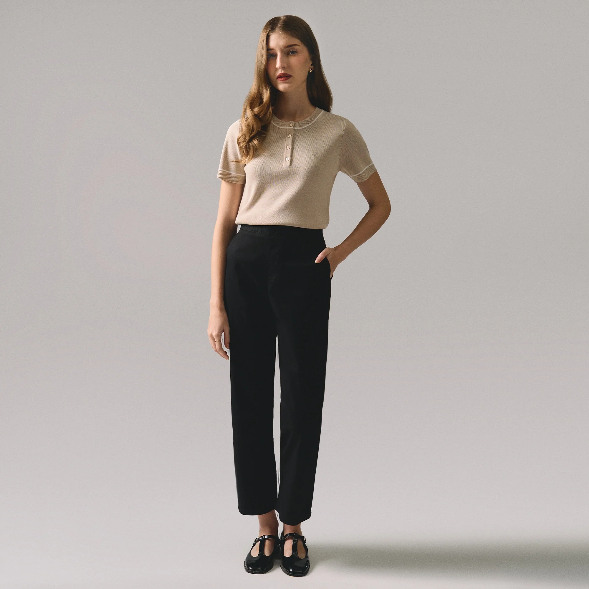 Henley Top With Tipping - Image 5