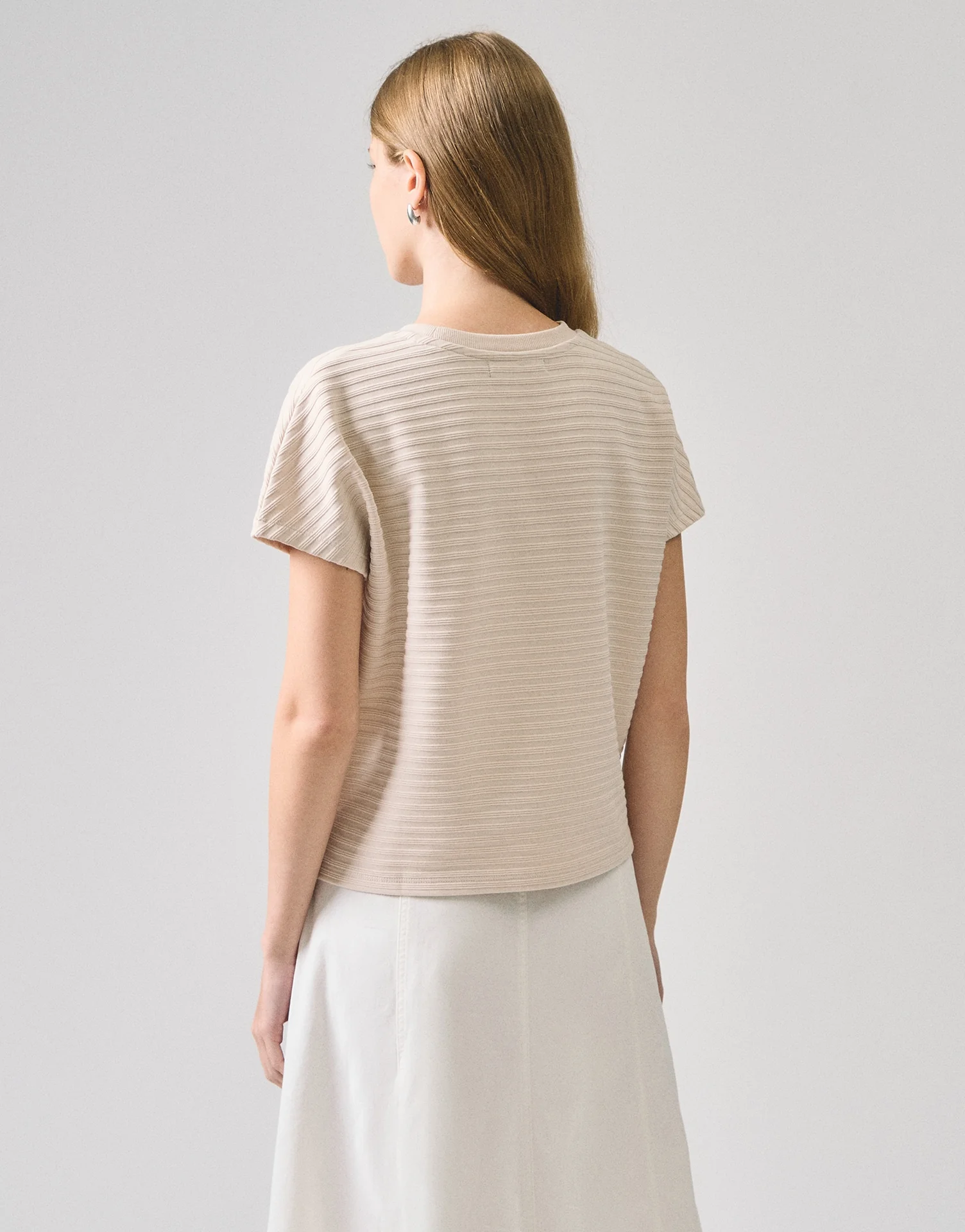 Jacquard Knit Striped T-Shirt - Image 3