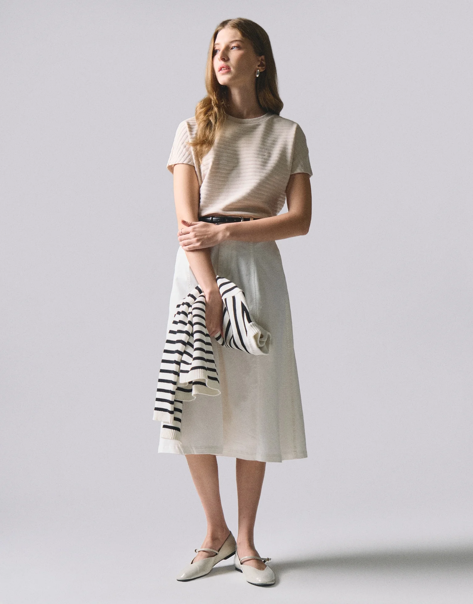 Jacquard Knit Striped T-Shirt - Image 4