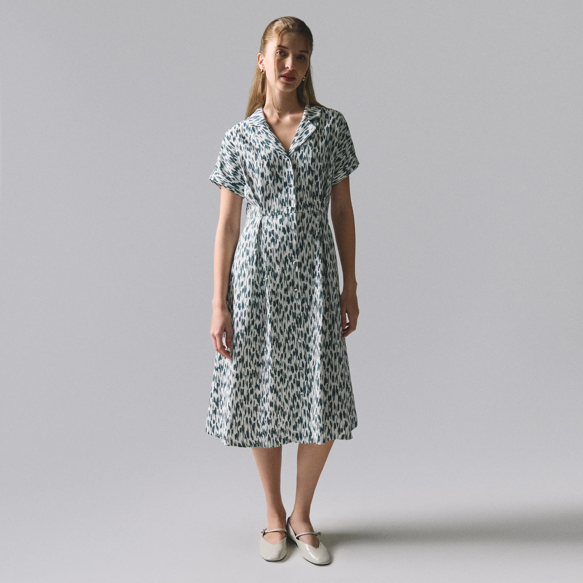 Printed Button Down Dress - Image 6