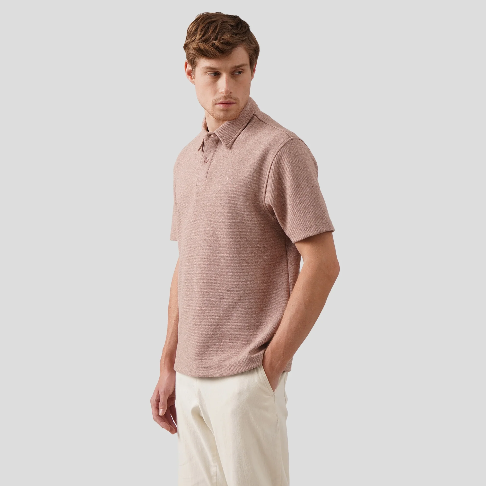 Regular Fit Polo Shirt In Textured Knit - Image 3