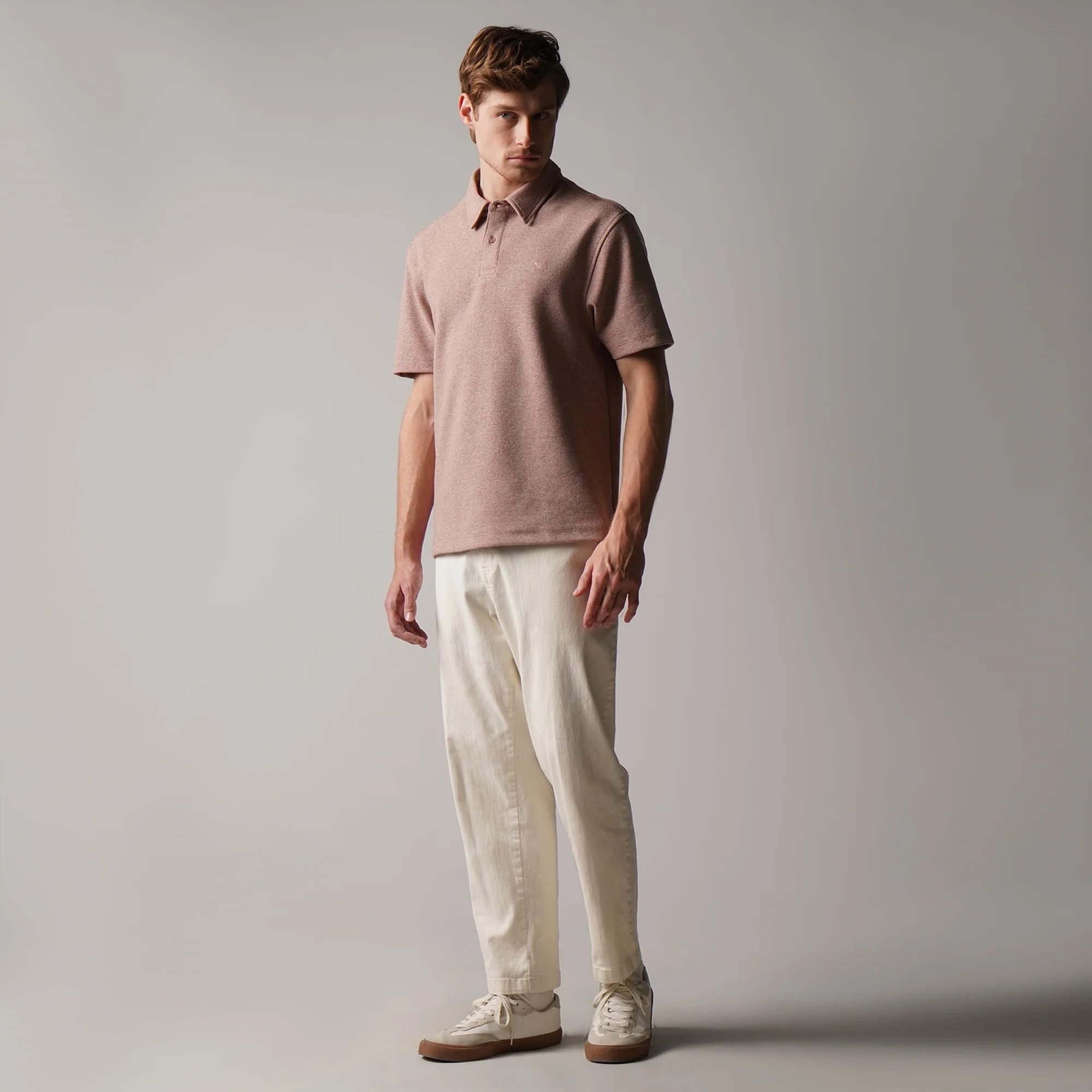 Regular Fit Polo Shirt In Textured Knit - Image 5