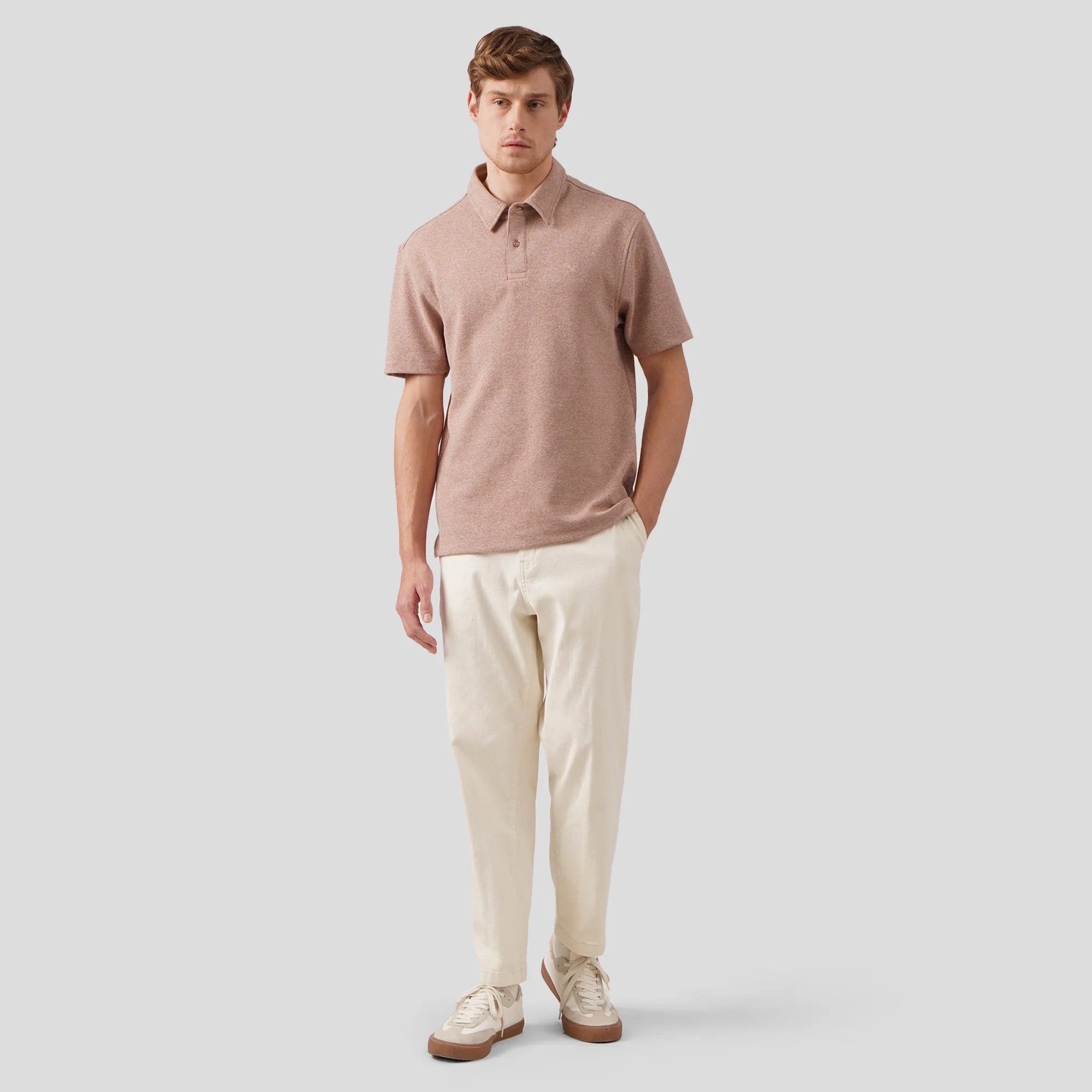Regular Fit Polo Shirt In Textured Knit - Image 6