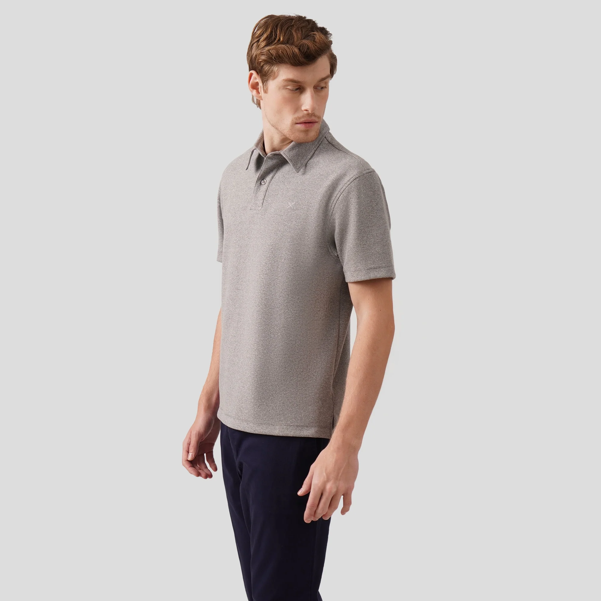 Regular Fit Polo Shirt In Textured Knit - Image 4
