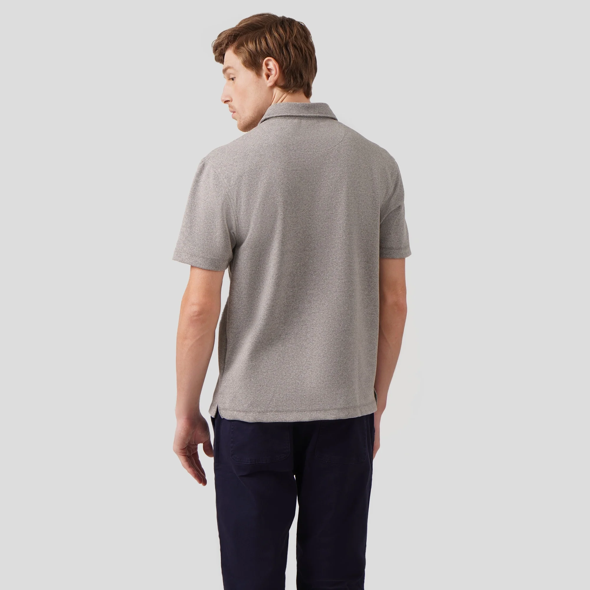 Regular Fit Polo Shirt In Textured Knit - Image 5