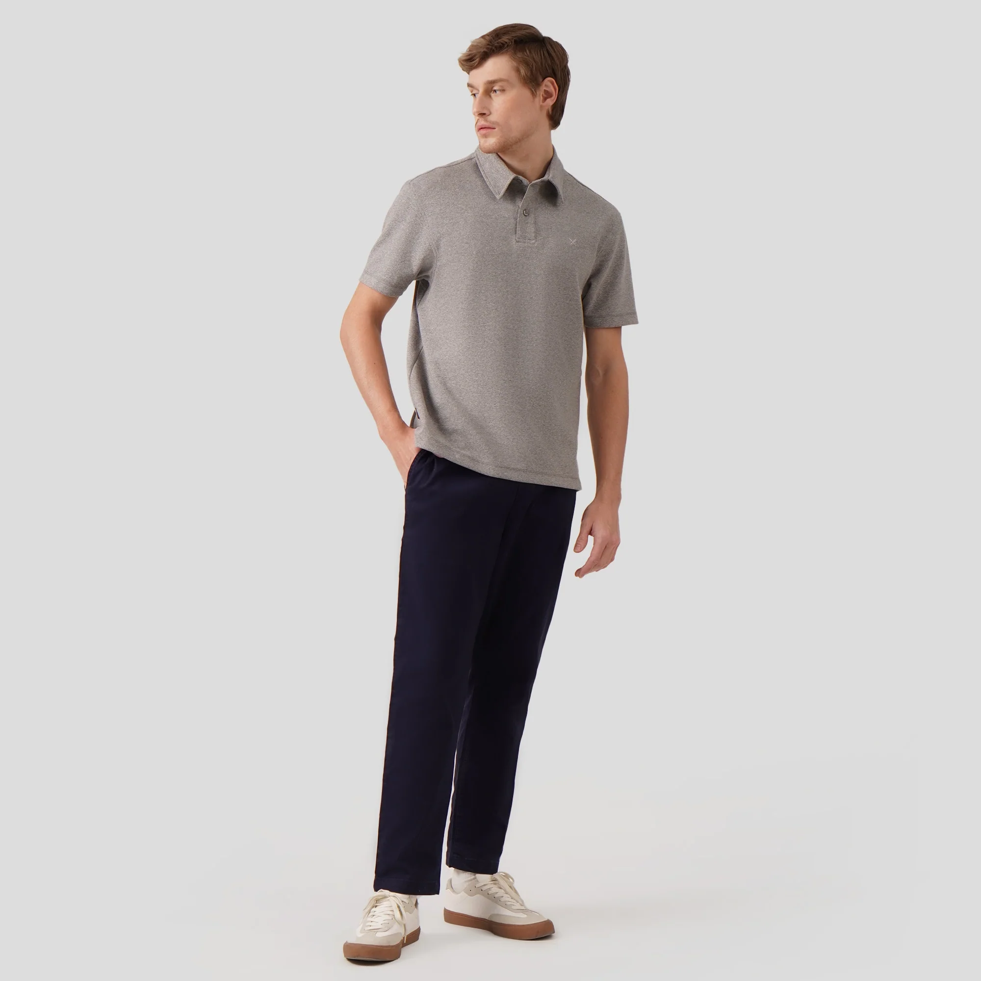 Regular Fit Polo Shirt In Textured Knit - Image 7