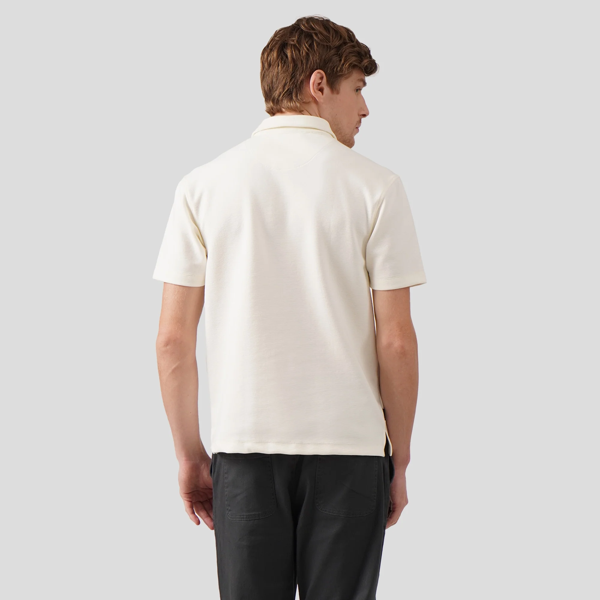Regular Fit Polo Shirt In Textured Knit - Image 5