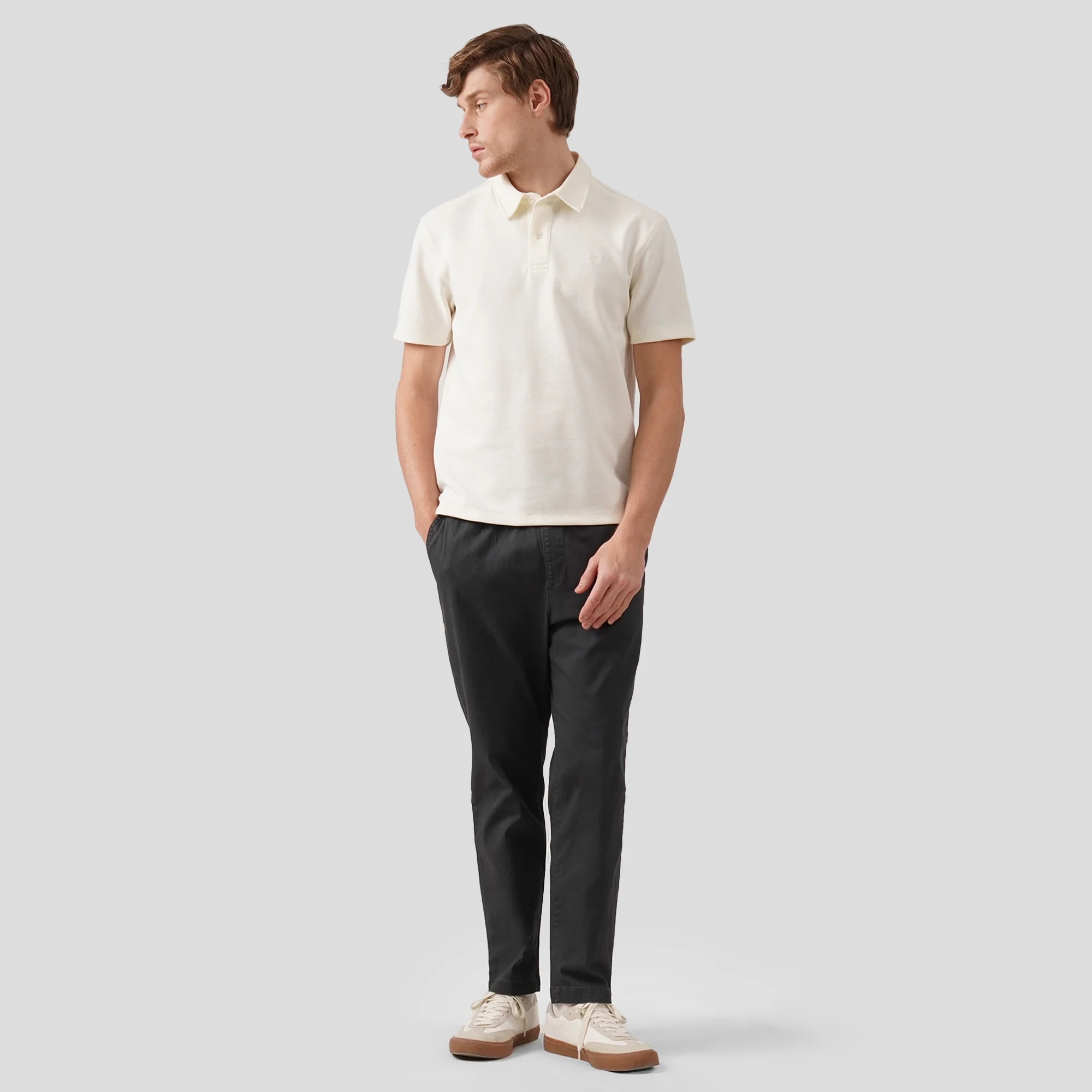 Regular Fit Polo Shirt In Textured Knit - Image 7
