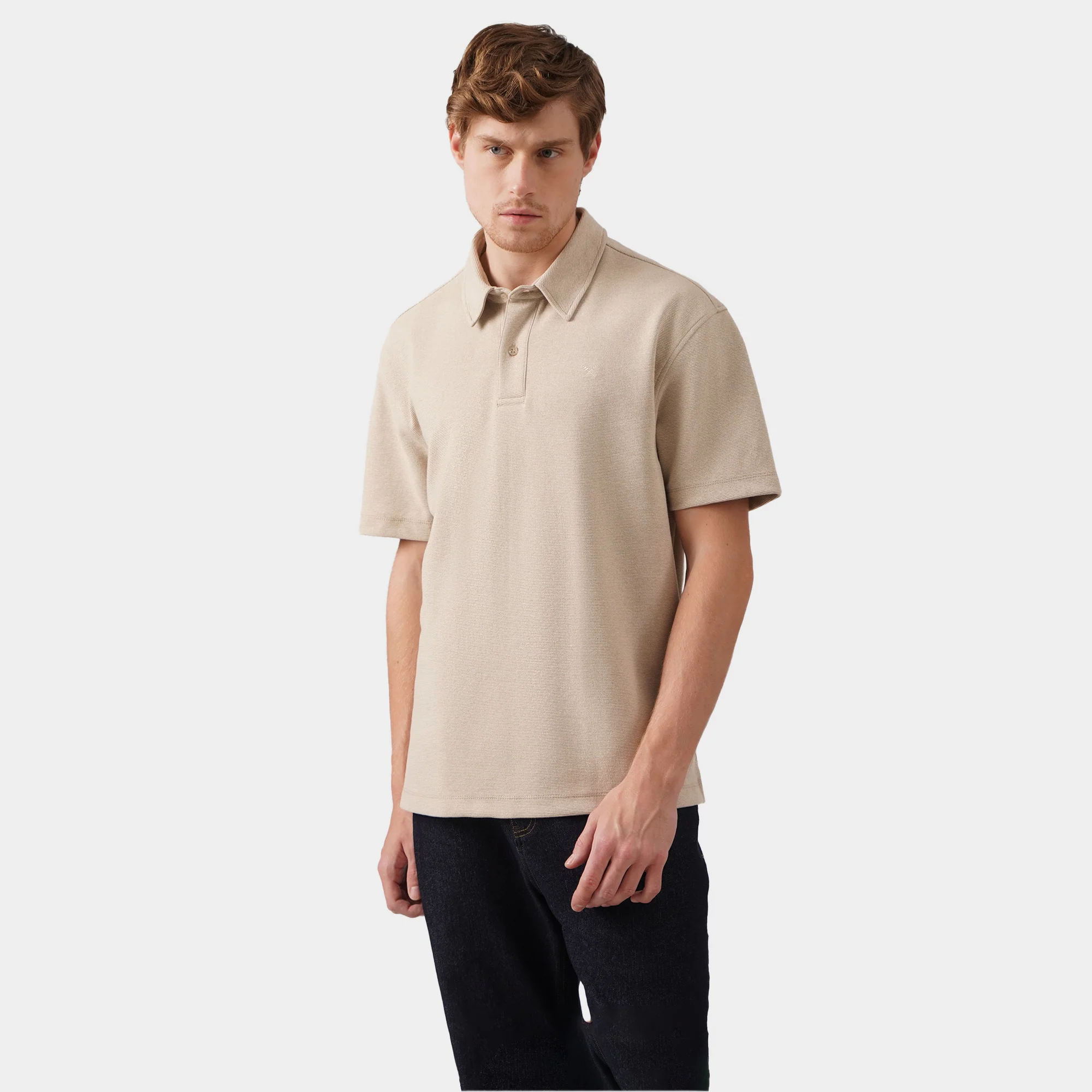 Regular Fit Polo Shirt In Textured Knit - Image 5