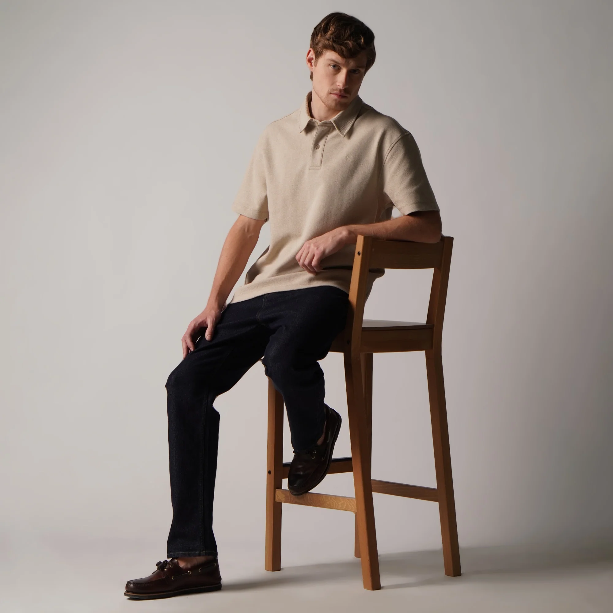 Regular Fit Polo Shirt In Textured Knit - Image 6
