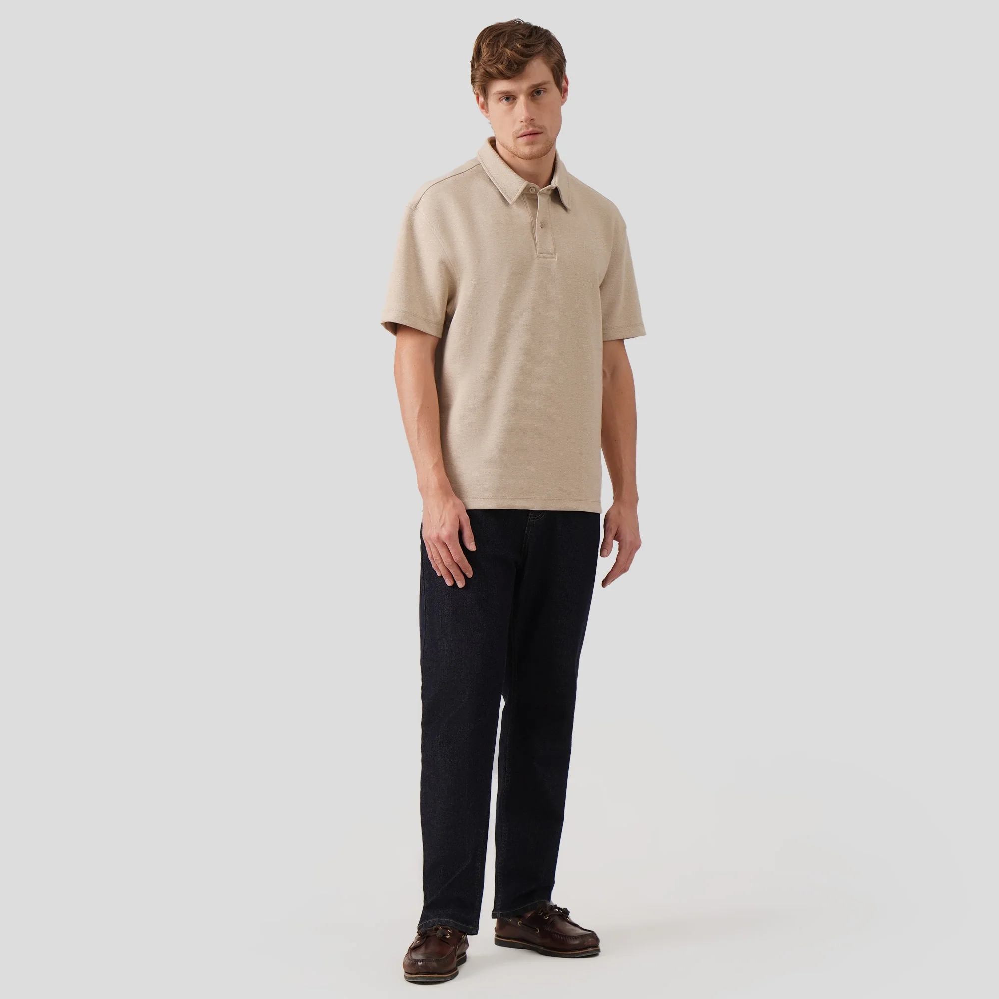Regular Fit Polo Shirt In Textured Knit - Image 7