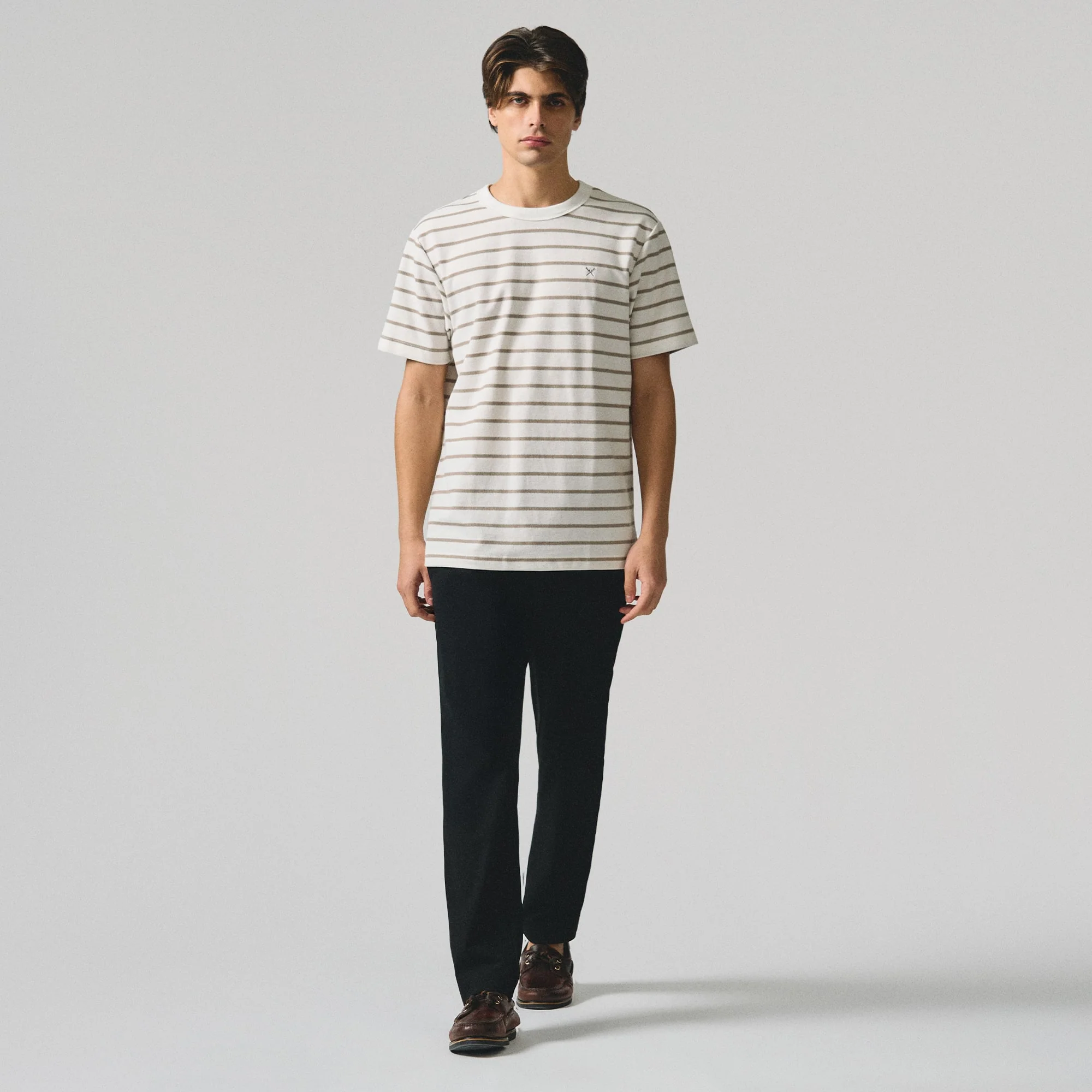 Regular Fit Striped T-Shirt In Honeycomb Pique - Image 6