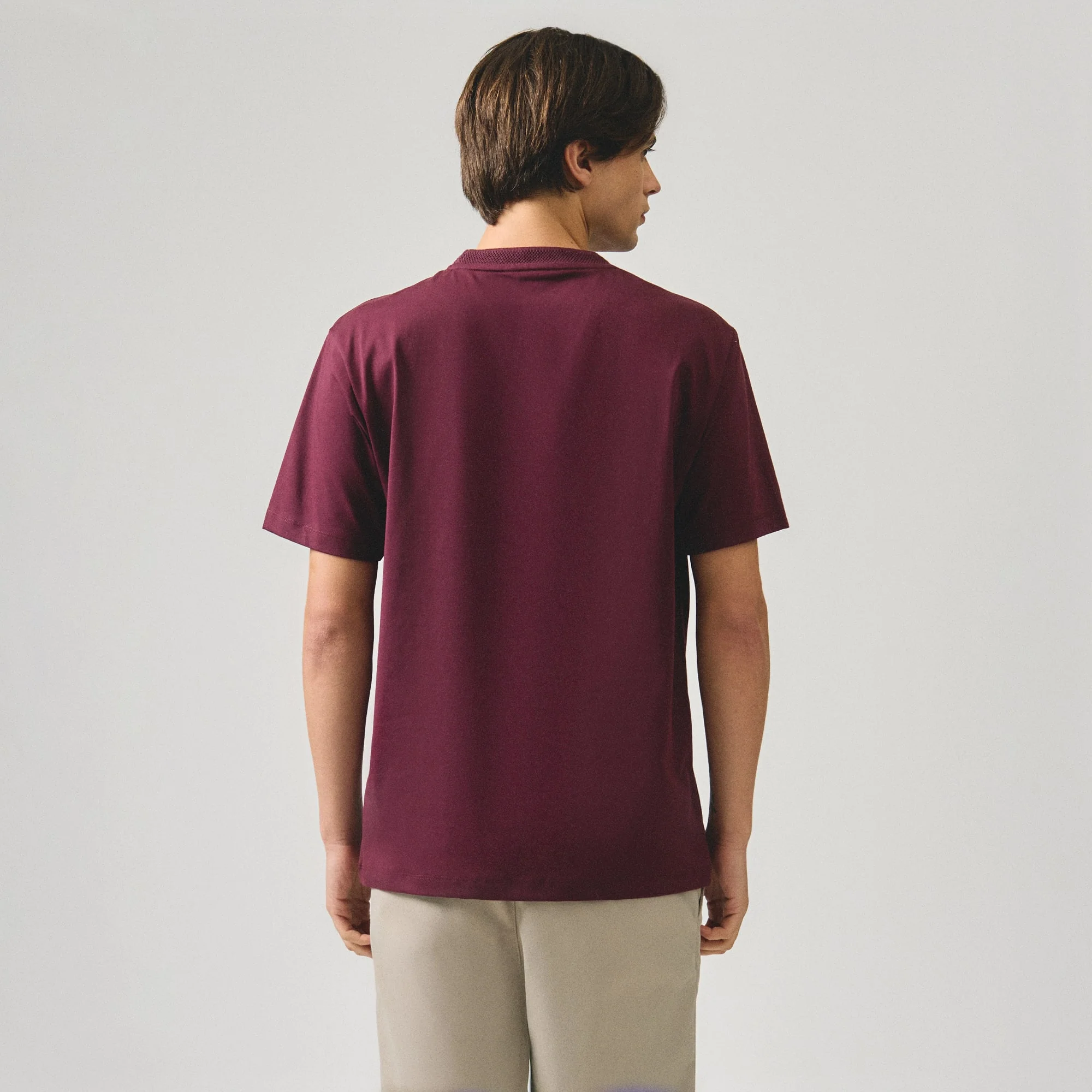 Regular Fit T-Shirt With Jacquard Neck Band In Sorona - Image 4