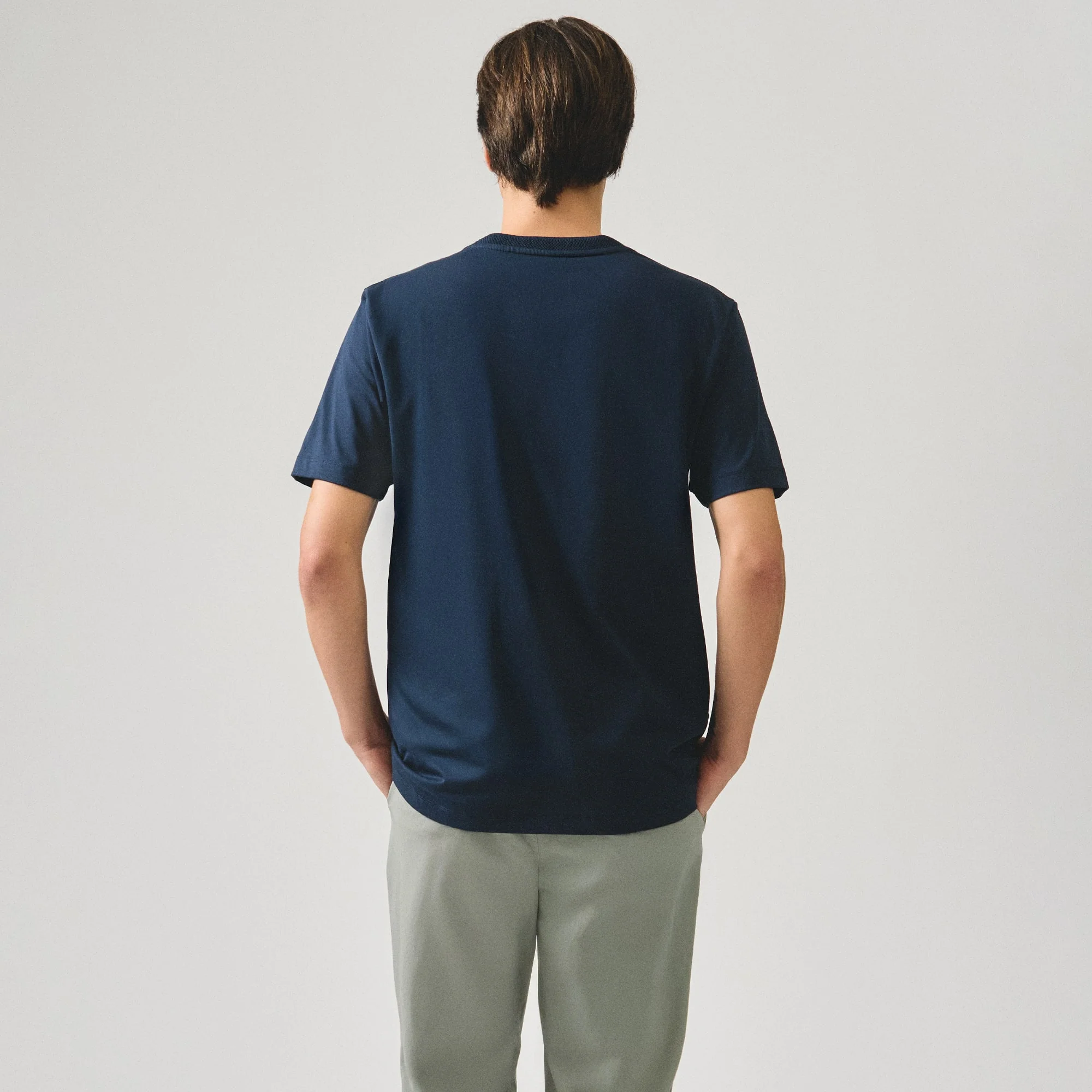 Regular Fit T-Shirt With Jacquard Neck Band In Sorona - Image 4