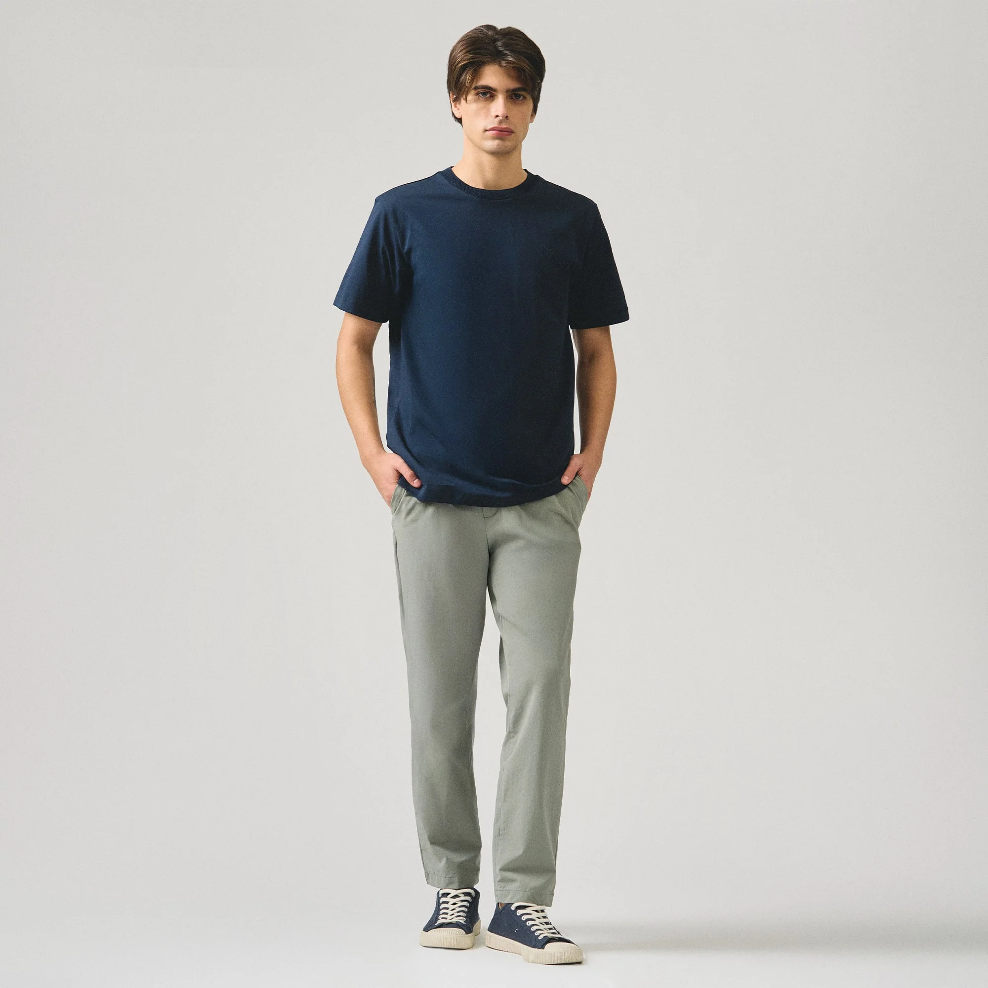 Regular Fit T-Shirt With Jacquard Neck Band In Sorona - Image 5