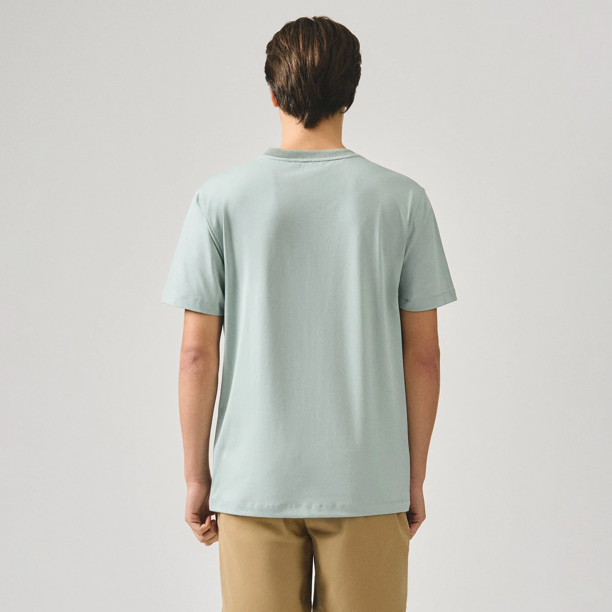 Regular Fit T-Shirt With Jacquard Neck Band In Sorona - Image 4