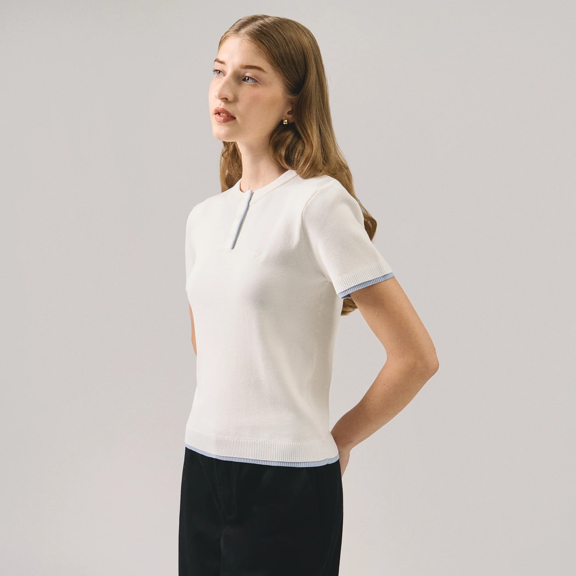 Two-Fer Henley Knit Top - Image 4